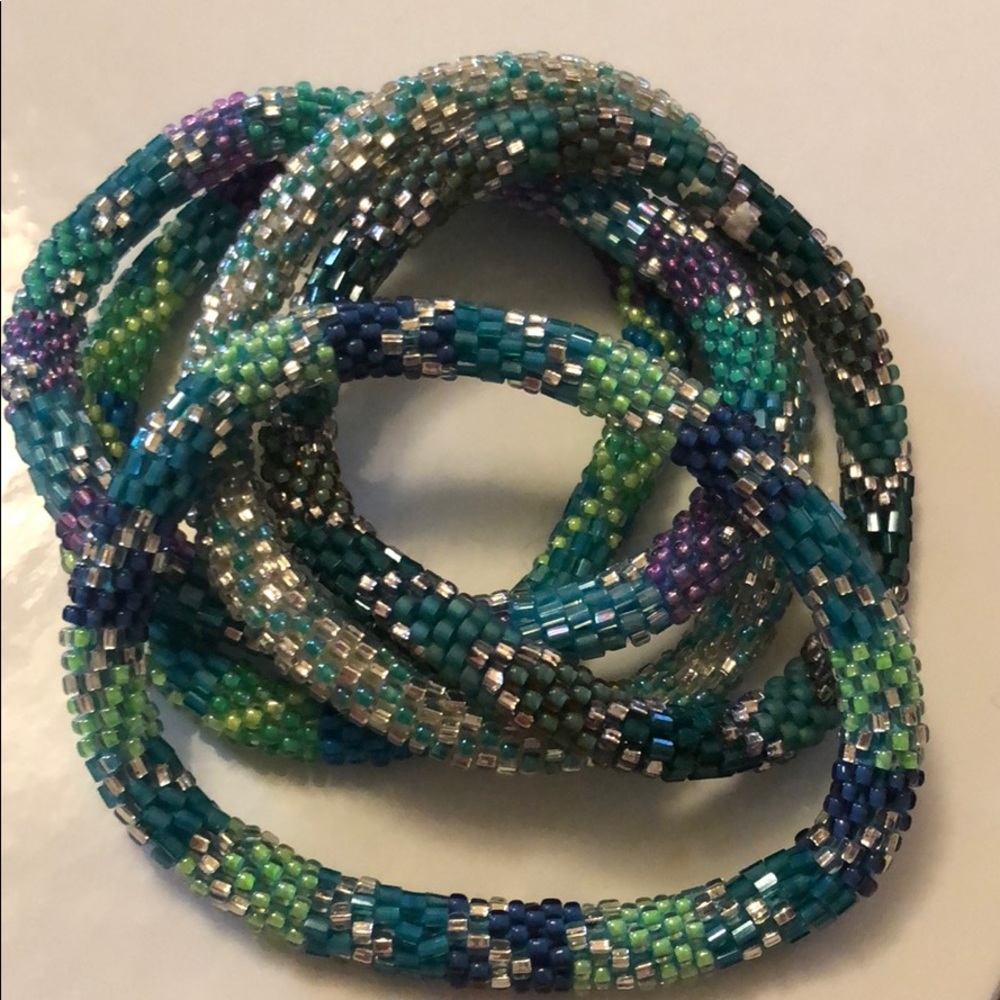 Beaded, stackable bracelets
